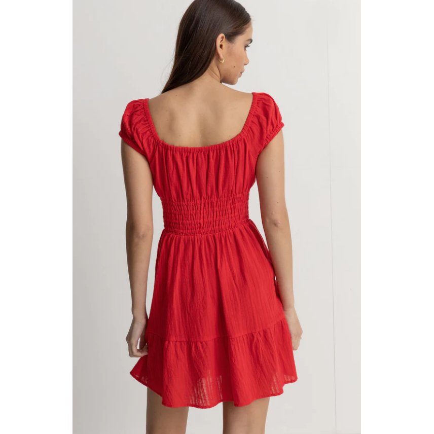 Rhythm - Raya Cap Sleeve Mini Dress - Red Sand - Velocity 21