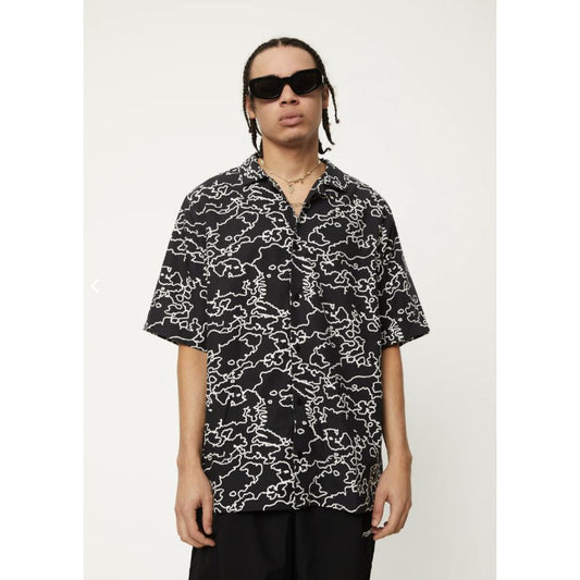 Afends - Script Recycled Cuban Short Sleeve Shirt - Velocity 21