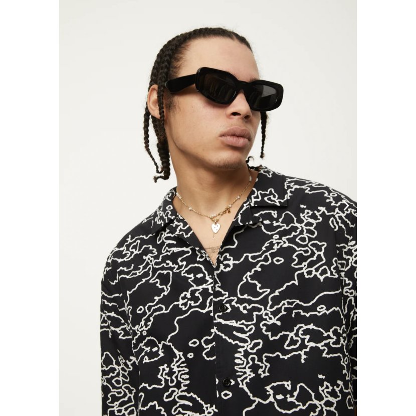 Afends - Script Recycled Cuban Short Sleeve Shirt - Velocity 21
