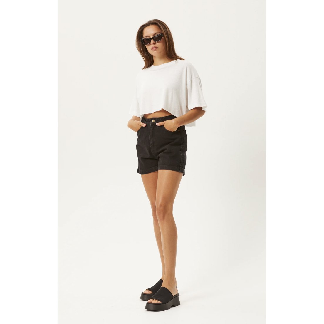 Afends - Seventy Threes Organic Denim High Waisted Shorts - Velocity 21