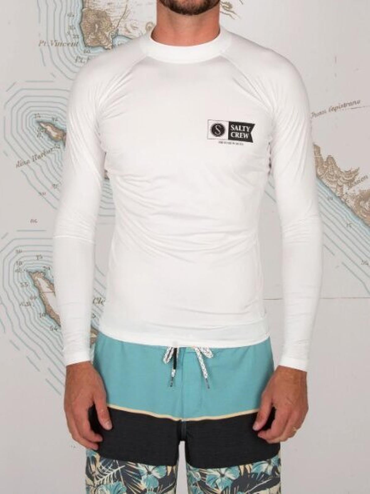 Salty Crew - Shelter L/S Rashguard - White - Velocity 21