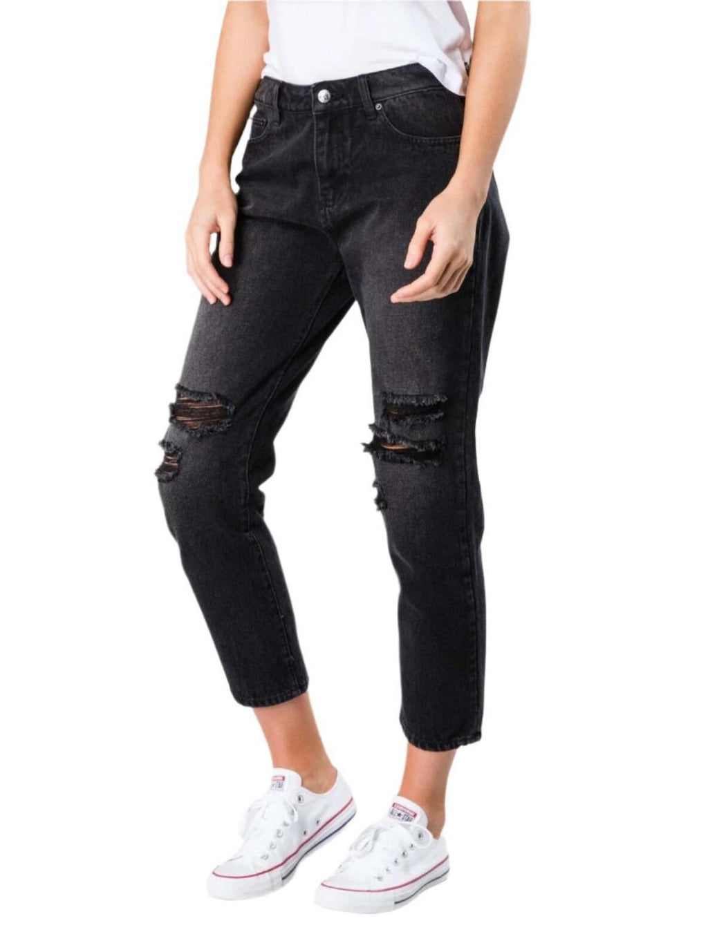 Rusty - Slim Boyfriend Jean - Vintage Black - Velocity 21