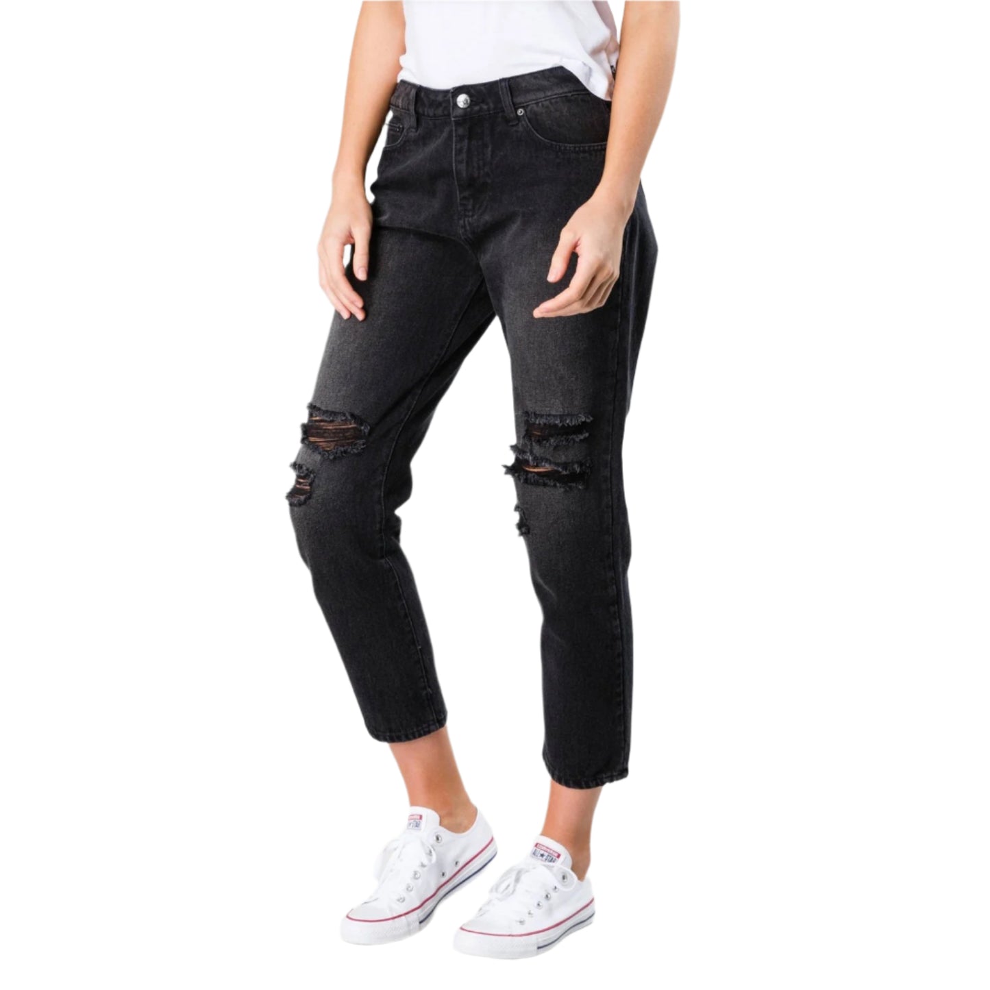 Rusty - Slim Boyfriend Jean - Vintage Black - Velocity 21