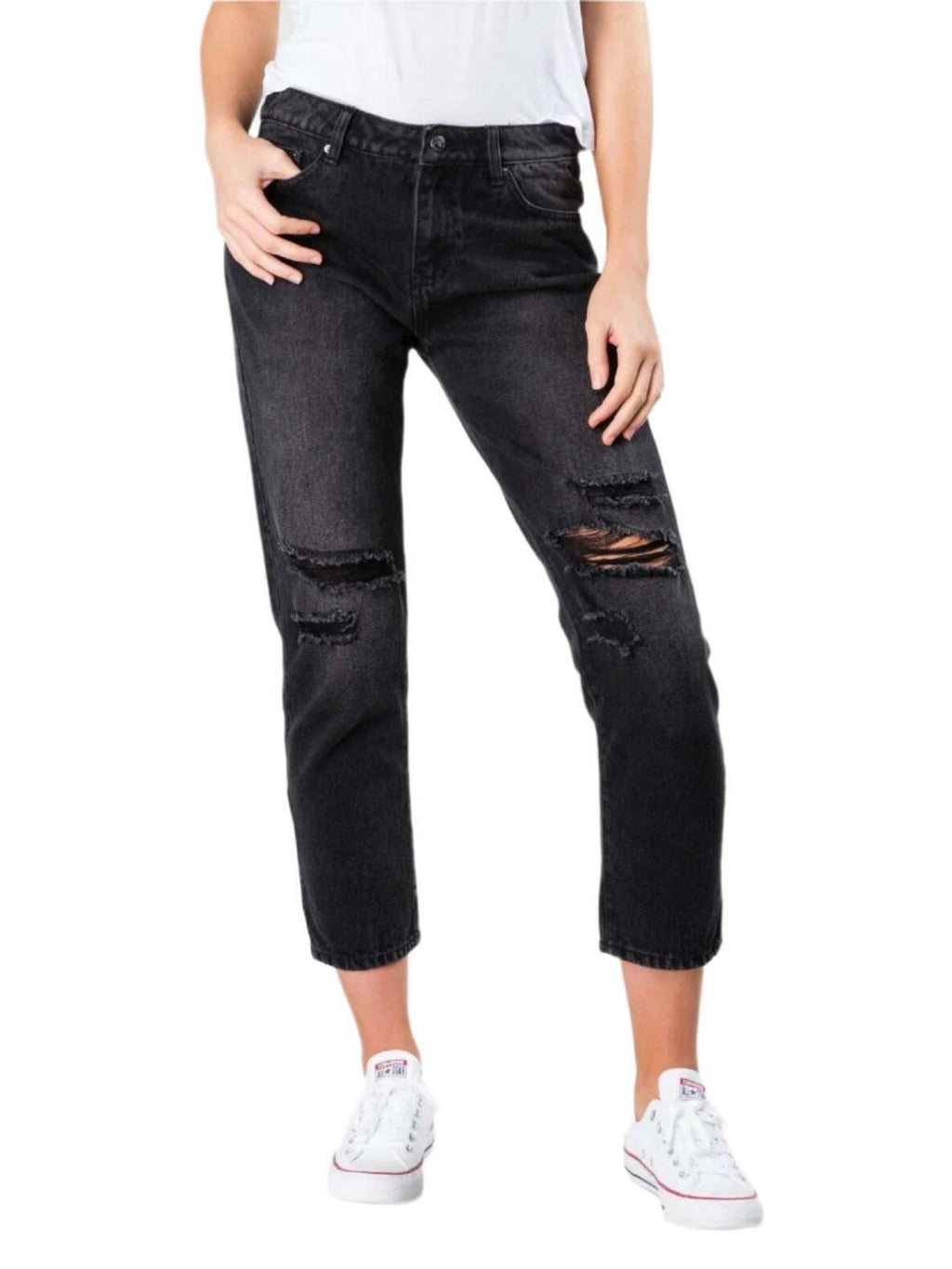 Rusty - Slim Boyfriend Jean - Vintage Black - Velocity 21