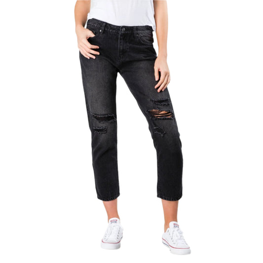 Rusty - Slim Boyfriend Jean - Vintage Black - Velocity 21