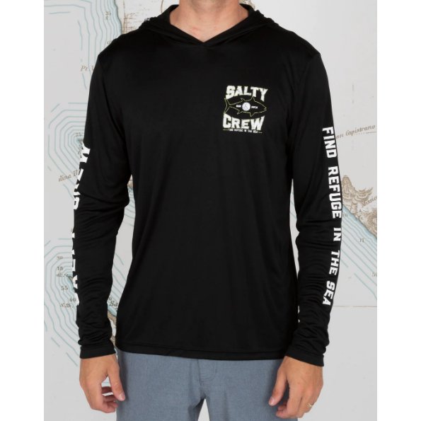 Salty Crew - Tight Lines Hooded Sunshirt - Black - Velocity 21