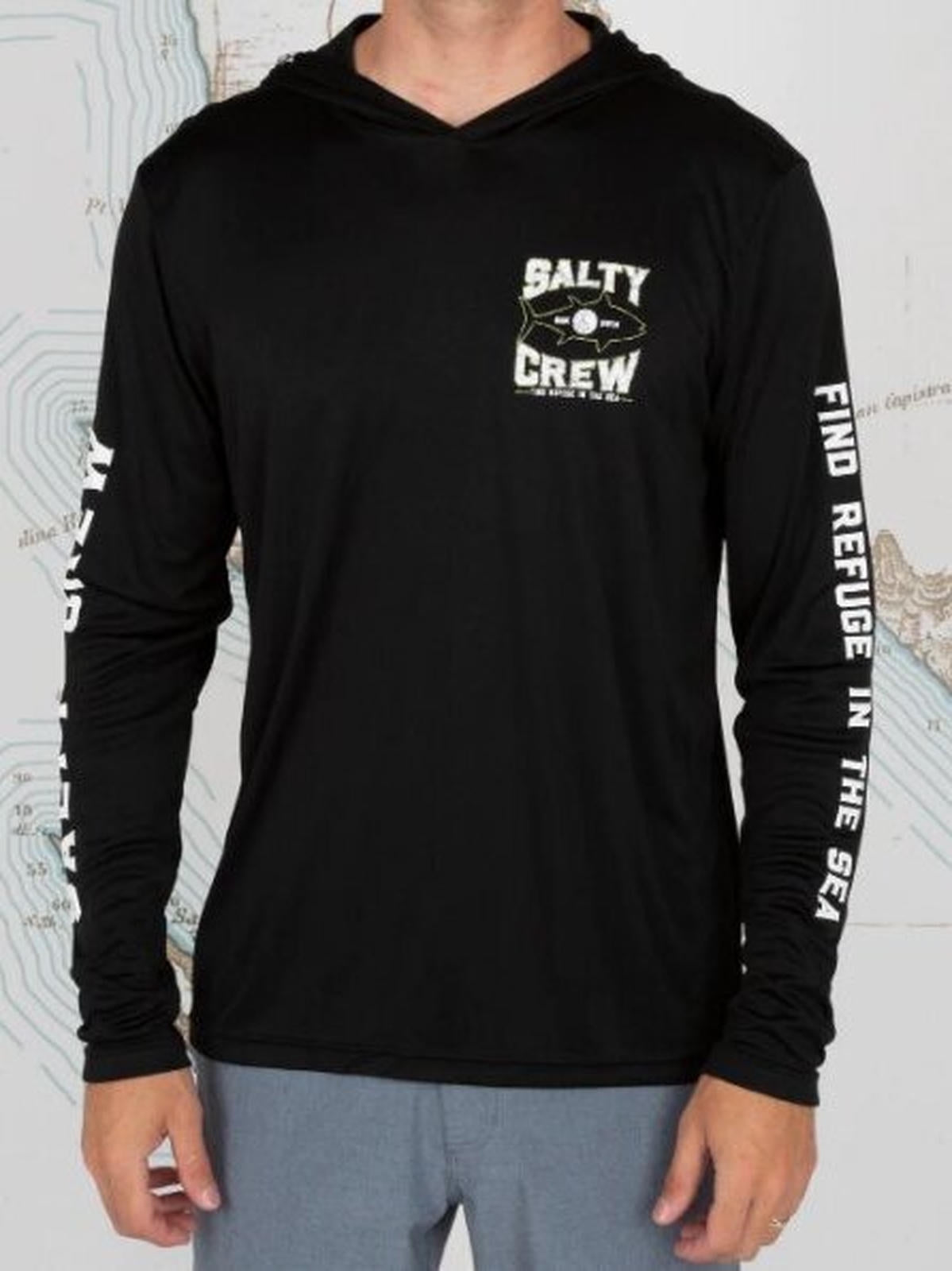 Salty Crew - Tight Lines Hooded Sunshirt - Black - Velocity 21