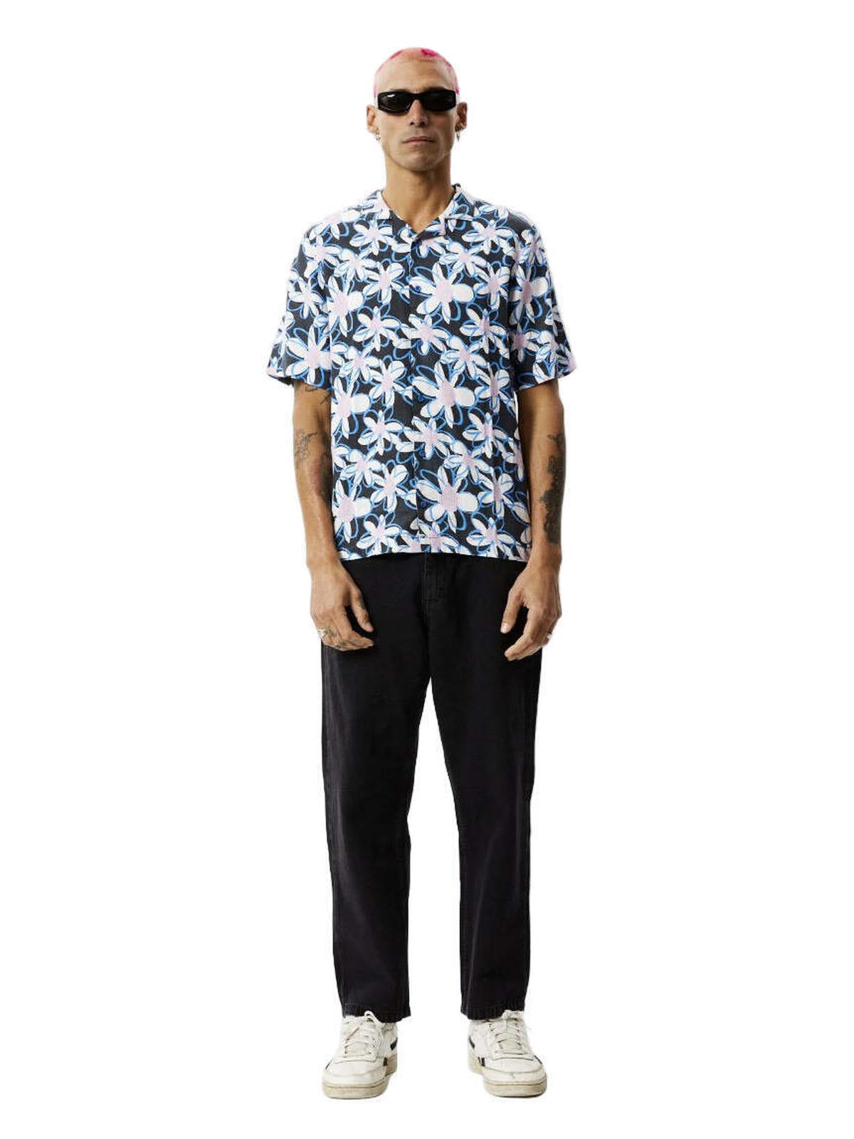 Afends - Waterfall Hemp Cuban SS Shirt - Stone Black - Velocity 21