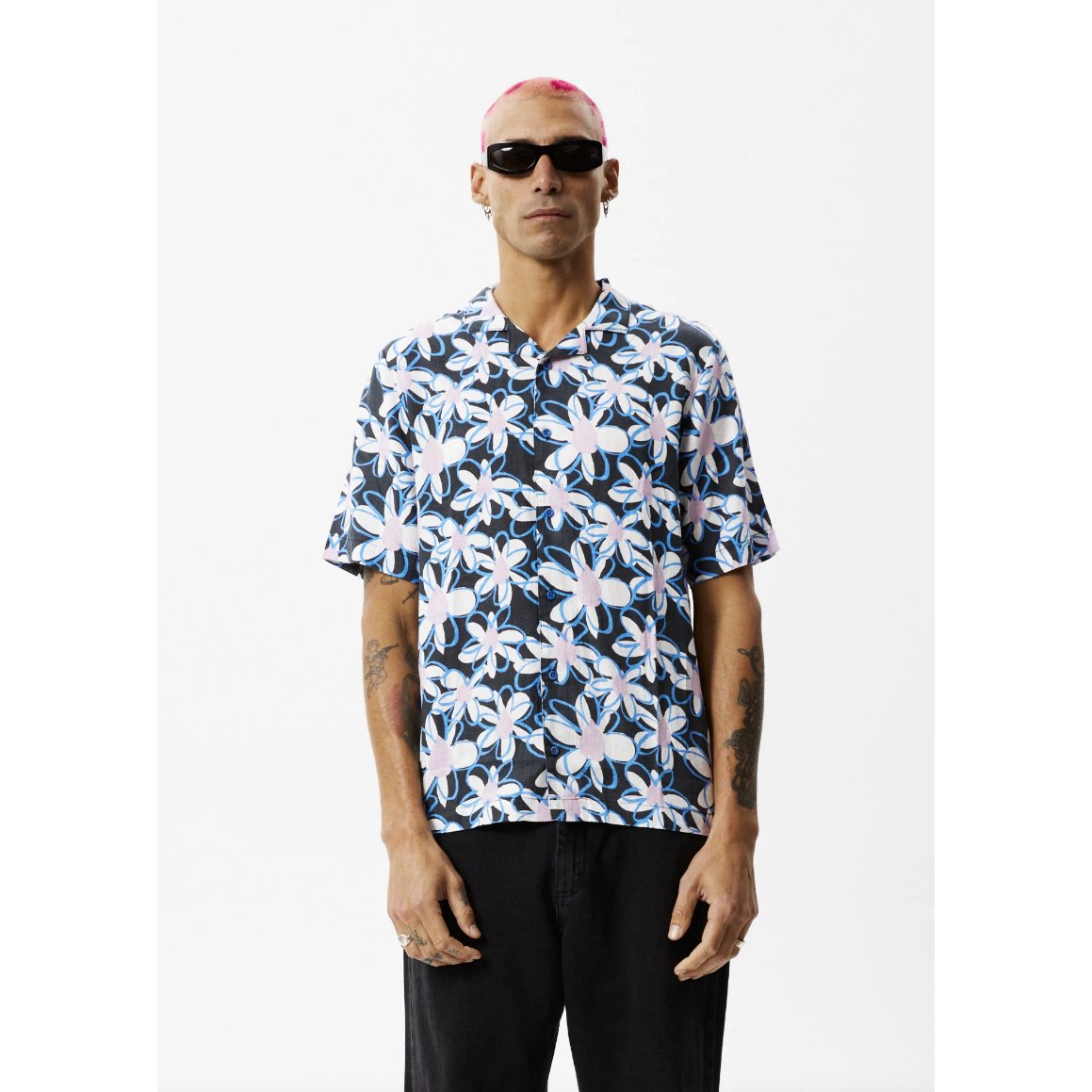 Afends - Waterfall Hemp Cuban SS Shirt - Stone Black - Velocity 21