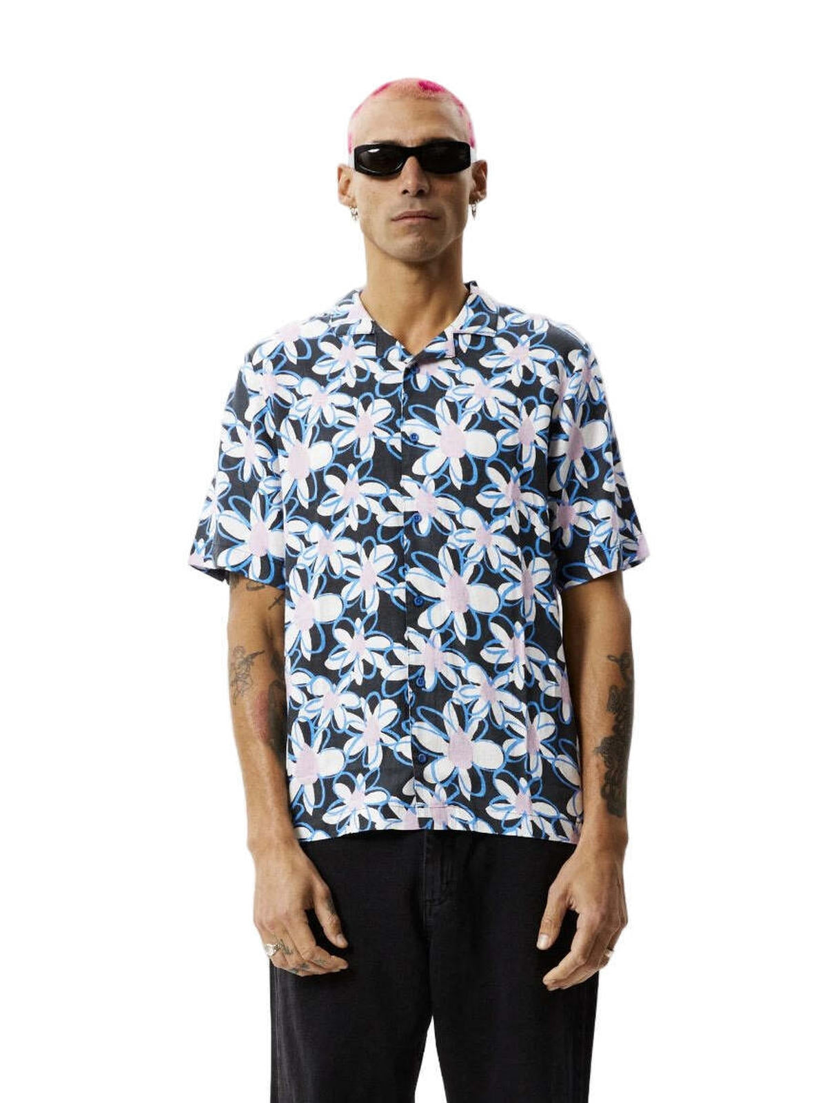 Afends - Waterfall Hemp Cuban SS Shirt - Stone Black - Velocity 21