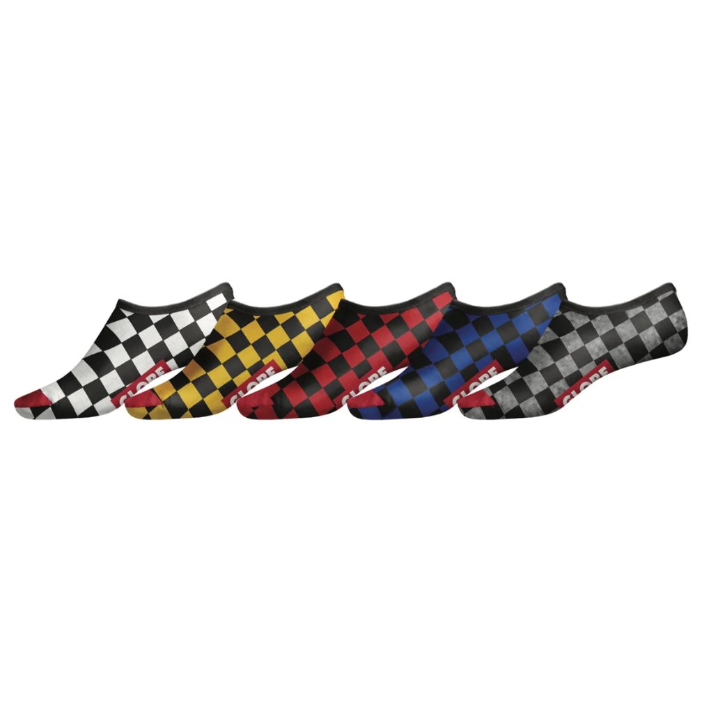 Womens Check Invisible Sock - 5 Pack - Globe - Velocity 21