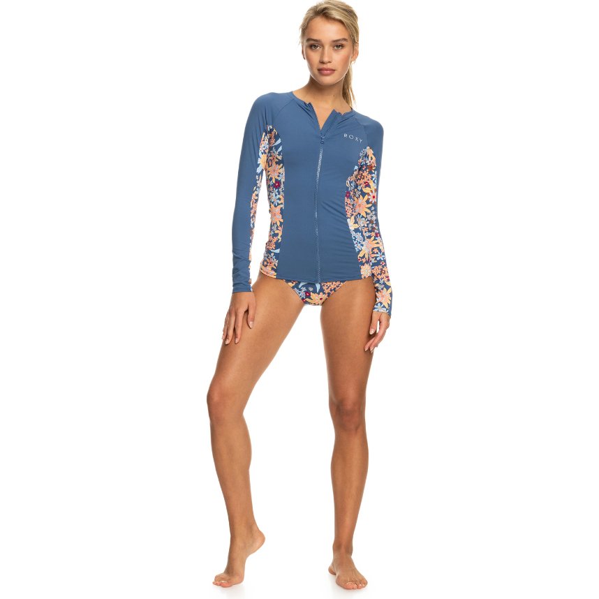 Roxy - Zipped Mix Solid Print Rashguard - Velocity 21
